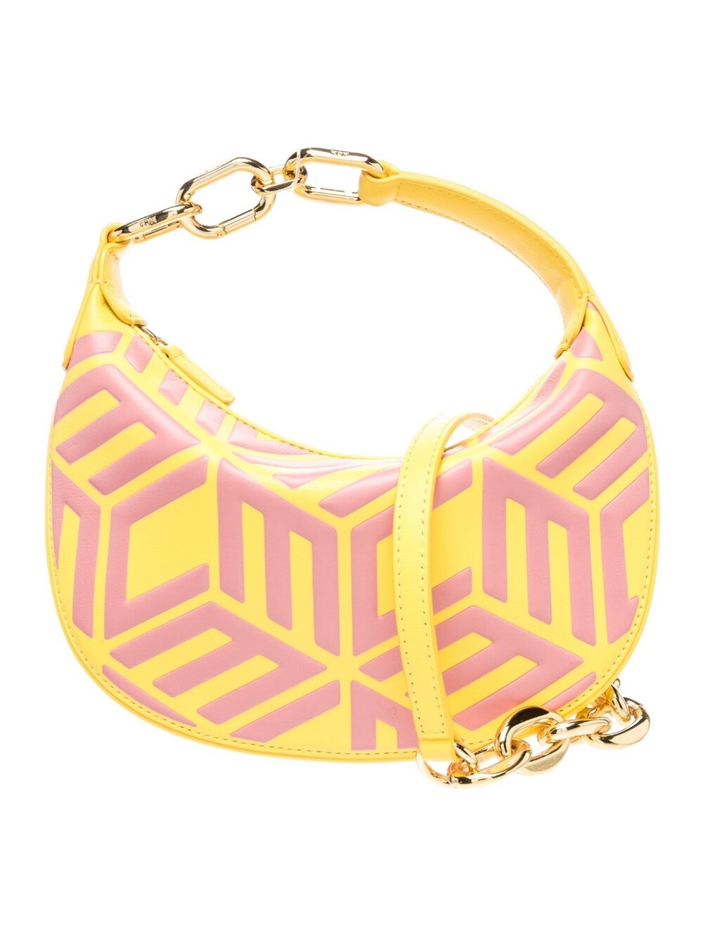 MCM Yellow & Pink Leather Mini Shoulder Bag NWOT